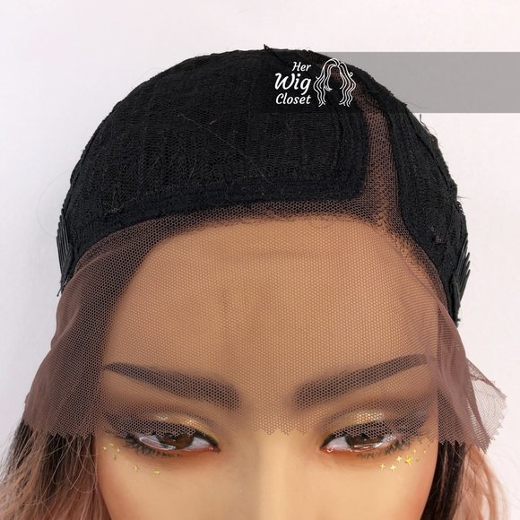 Rose Pink Ombre Wavy Lace Wig 12" | Aster - Picture 5 of 6